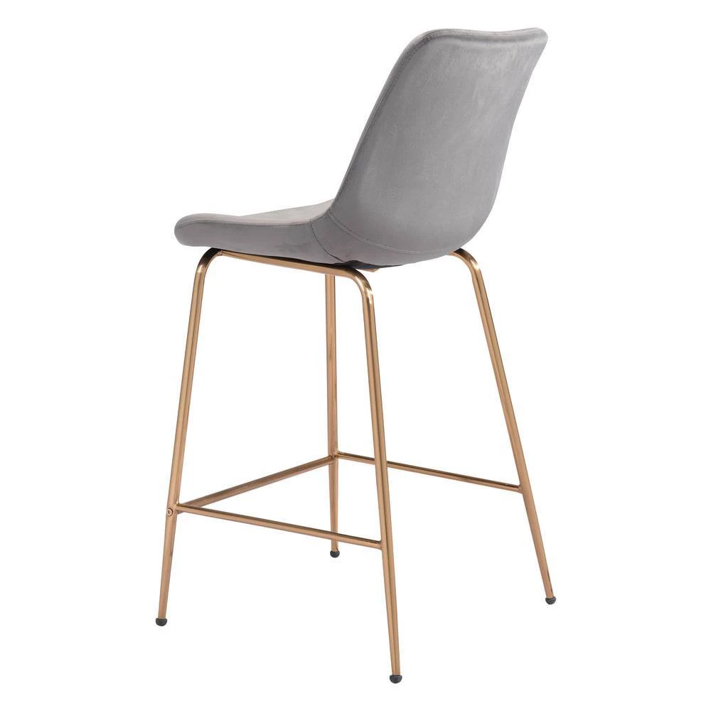 Tony Counter Chair Gray & Gold by ZUO 7 Tony Counter Chair Gray & Gold by ZUO - Image 5