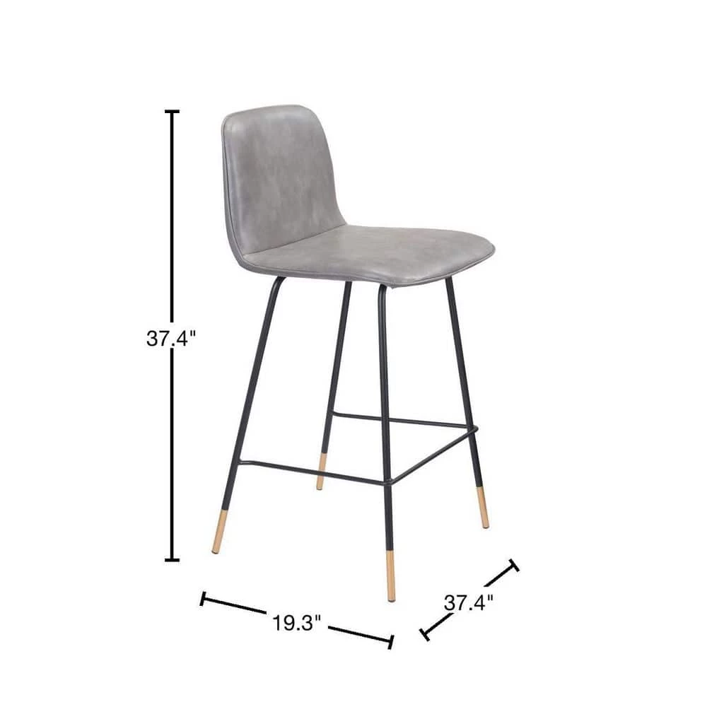 Var Counter Chair Gray by ZUO 5 Var Counter Chair Gray by ZUO - Image 3