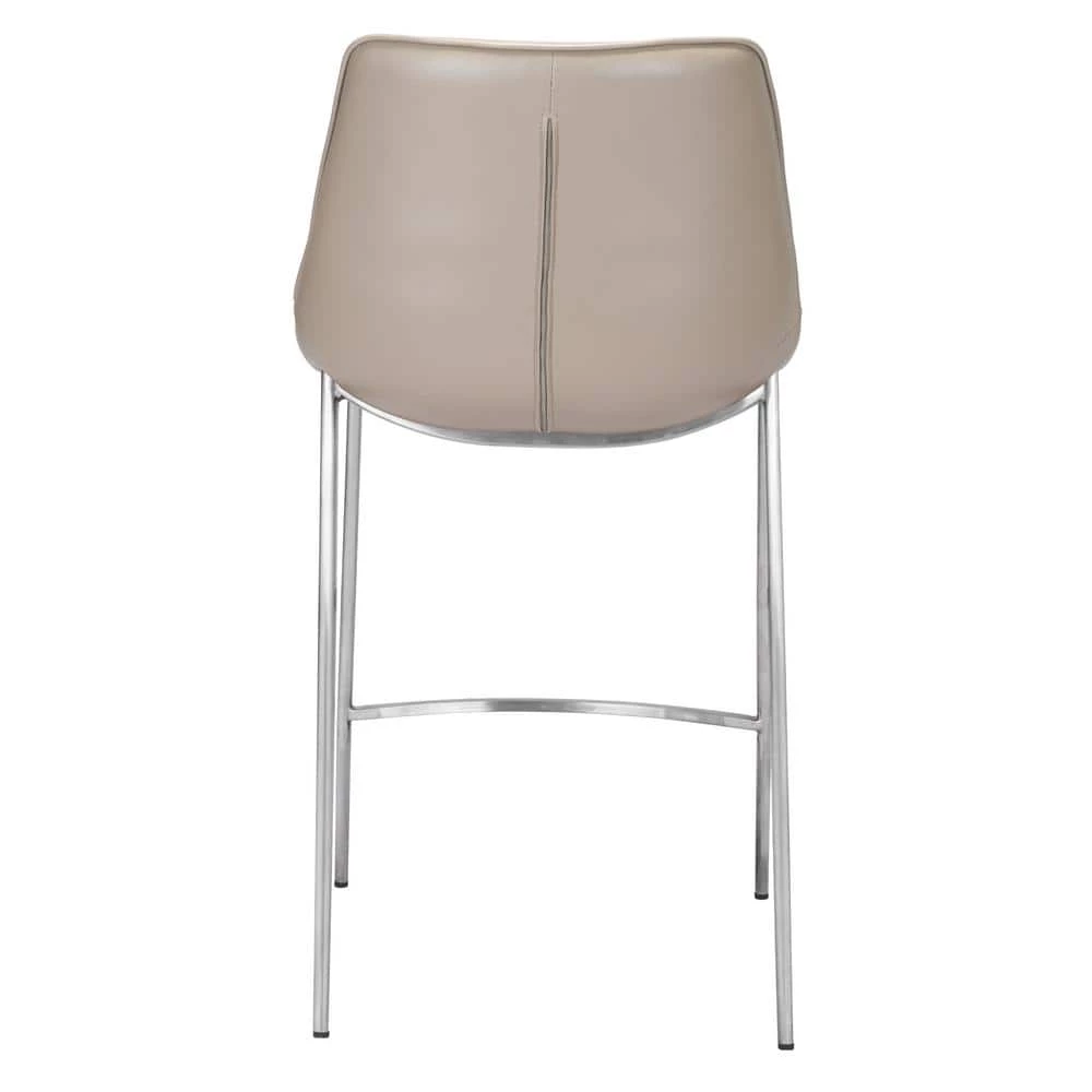 Magnus Gray High Back Metal Counter Height (24-27 in.) Bar Stool by ZUO 8 Magnus Gray High Back Metal Counter Height (24-27 in.) Bar Stool by ZUO - Image 6