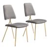 Chloe Gray, Gold Polyester Dining Side Chair Set of 2 by ZUO 1 Chloe Gray, Gold Polyester Dining Side Chair Set of 2 by ZUO -Default Template 6 gray zuo dining chairs 101463 64 1000