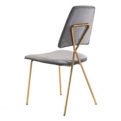 Chloe Gray, Gold Polyester Dining Side Chair Set of 2 by ZUO -BOSS Offic Shop gray zuo dining chairs 101463 fa 1000