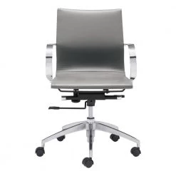 Glider Gray Low Back Office Chair by ZUO -Default Template 6 gray zuo task chairs 100835 4f 1000