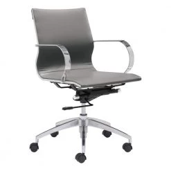 Glider Gray Low Back Office Chair by ZUO