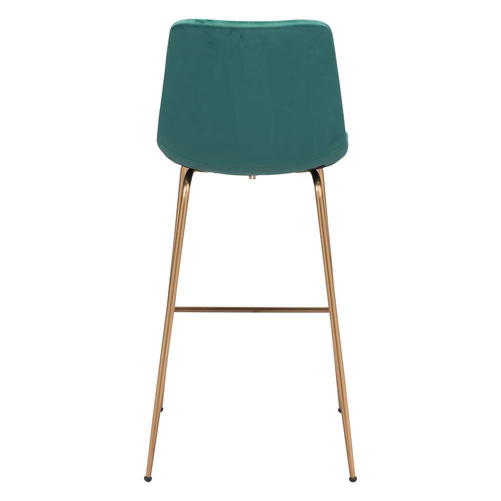 Tony Bar Chair Green & Gold by ZUO 7 Tony Bar Chair Green & Gold by ZUO - Image 5