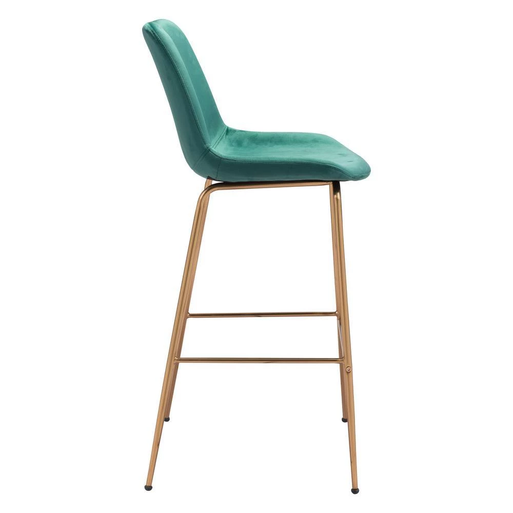 Tony Bar Chair Green & Gold by ZUO 6 Tony Bar Chair Green & Gold by ZUO - Image 4