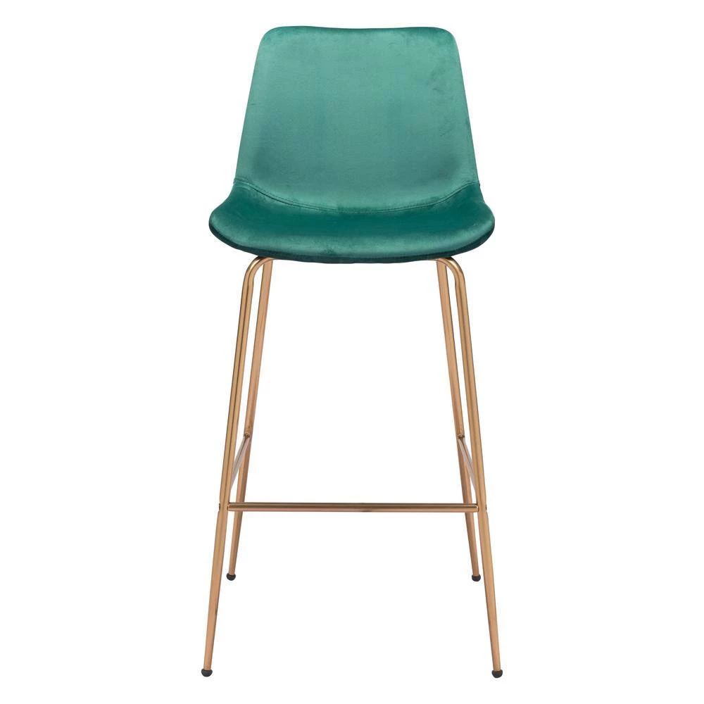 Tony Bar Chair Green & Gold by ZUO 4 Tony Bar Chair Green & Gold by ZUO - Image 2