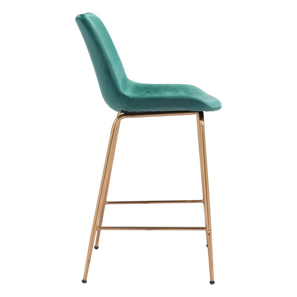 Tony Counter Chair Green & Gold by ZUO 5 Tony Counter Chair Green & Gold by ZUO - Image 3