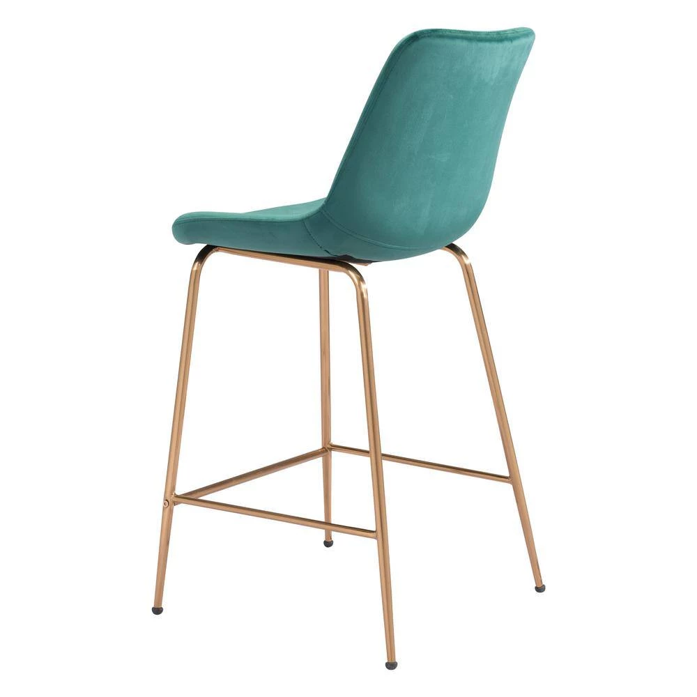 Tony Counter Chair Green & Gold by ZUO 7 Tony Counter Chair Green & Gold by ZUO - Image 5