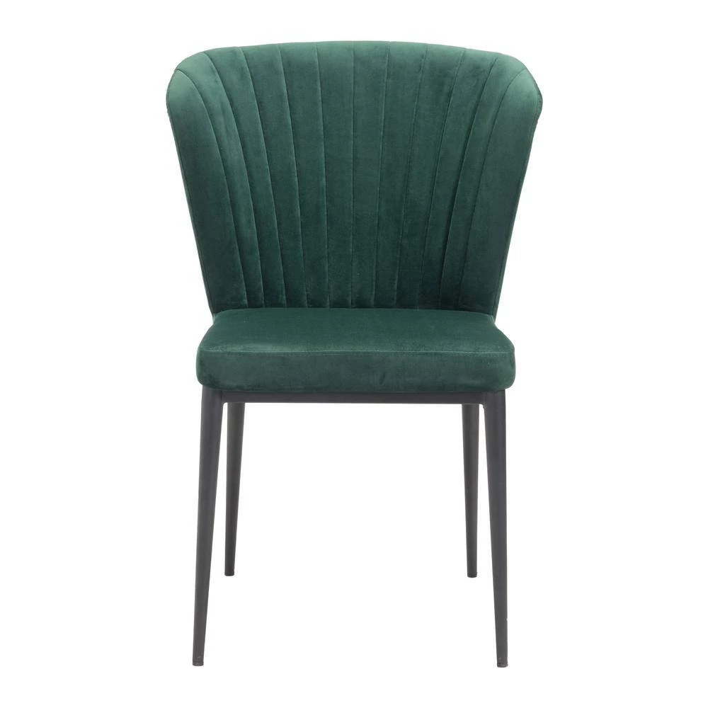 Tolivere Green Velvet Dining Chair (Set of 2) by ZUO 5 Tolivere Green Velvet Dining Chair (Set of 2) by ZUO - Image 3