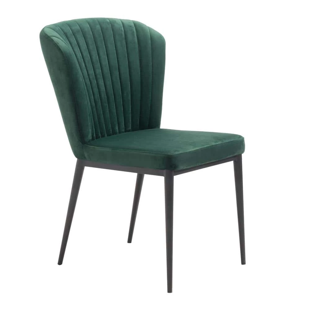 Tolivere Green Velvet Dining Chair (Set of 2) by ZUO 3 Tolivere Green Velvet Dining Chair (Set of 2) by ZUO