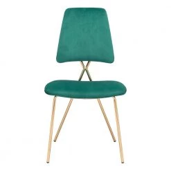 Chloe Green, Gold Polyester Dining Side Chair Set of 2 by ZUO -BOSS Offic Shop green zuo dining chairs 101465 1f 1000