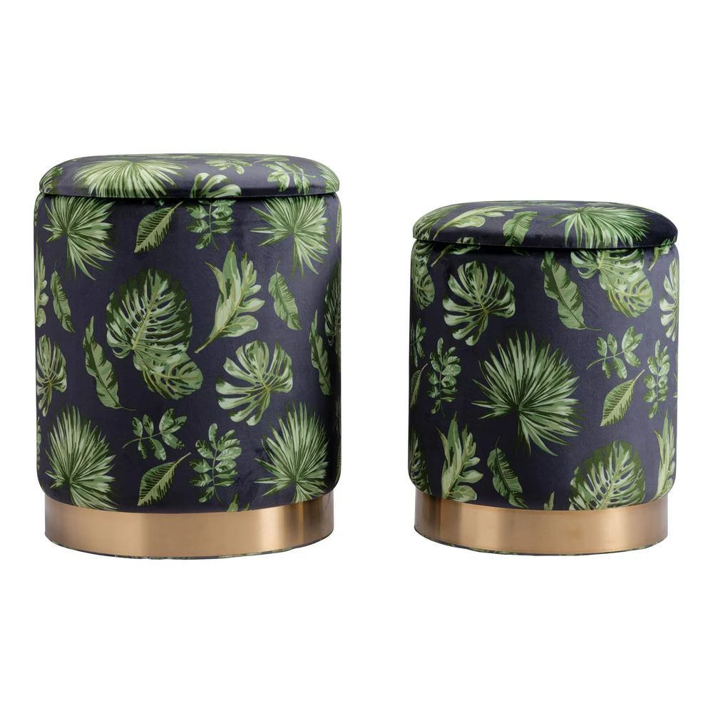 Benson Green Storage Set Ottoman by ZUO 4 Benson Green Storage Set Ottoman by ZUO - Image 2