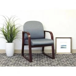 24 in. Width Big and Tall Grey and Mahogany Fabric Guest Office Chair by BOSS Office Products 11 24 in. Width Big and Tall Grey and Mahogany Fabric Guest Office Chair by BOSS Office Products -Default Template 6 grey and mahogany boss office products guest office chairs b9570 gy 31 1000