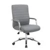 High Back Desk Chair Grey Vinyl Chrome Frame and Base Ribbed Styling Cushion Padded Arms Pnuematic Lift by BOSS Office Products 1 High Back Desk Chair Grey Vinyl Chrome Frame and Base Ribbed Styling Cushion Padded Arms Pnuematic Lift by BOSS Office Products -Default Template 6 grey boss office products executive chairs b696crb gy 64 1000