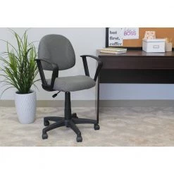 HomePro Loop Arm Task Chair Grey Tweed Fabric Pnuematic Lift by BOSS Office Products -Default Template 6 grey boss office products task chairs b317 gy 31 1000