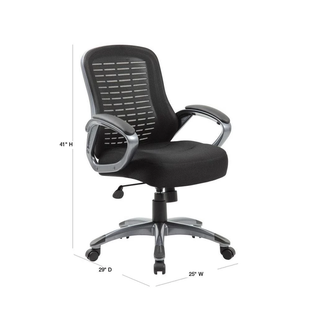 25 in. Width Big and Tall Gun Metal Mesh Executive Chair with Swivel Seat by BOSS Office Products 5 25 in. Width Big and Tall Gun Metal Mesh Executive Chair with Swivel Seat by BOSS Office Products - Image 3