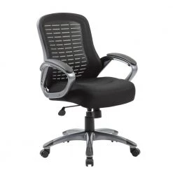 25 in. Width Big and Tall Gun Metal Mesh Executive Chair with Swivel Seat by BOSS Office Products