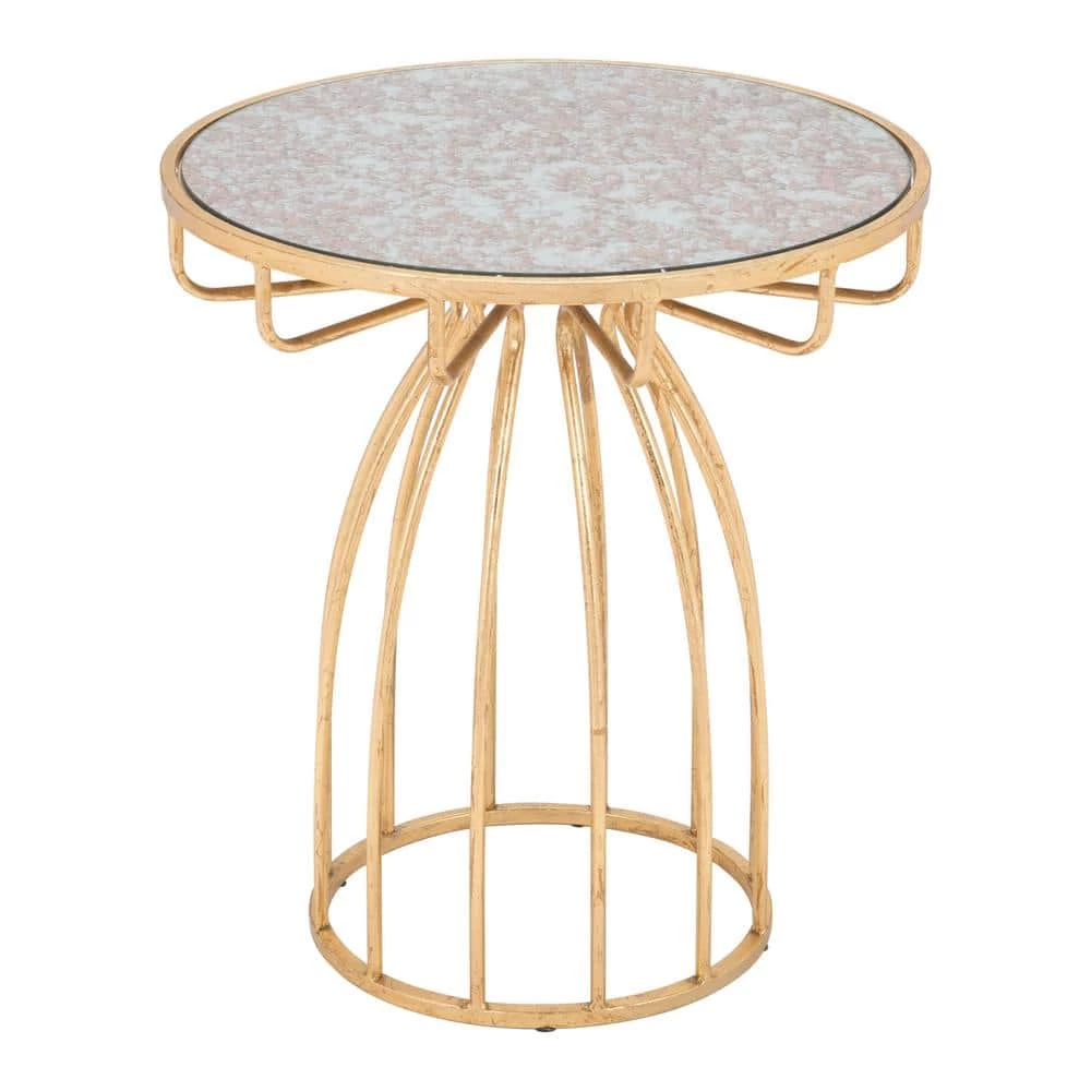 Silo Gold Side Table by ZUO 3 Silo Gold Side Table by ZUO
