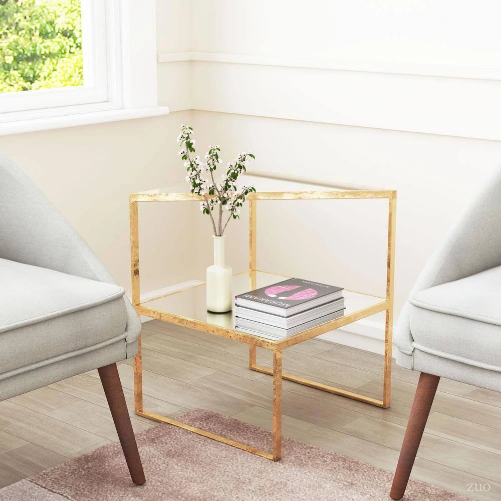 Planes Gold Side Table by ZUO 10 Planes Gold Side Table by ZUO - Image 8