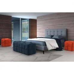 Checks Orange Ottoman by ZUO