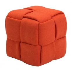 Checks Orange Ottoman by ZUO 7 Checks Orange Ottoman by ZUO -Default Template 6 orange zuo ottomans 100641 c3 1000