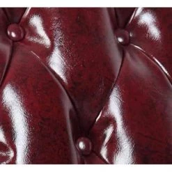 Wing Back Chair Burgundy Vinyl Mahogany Button Tufted Brass Nail Heads by BOSS Office Products -BOSS Offic Shop oxblood boss office products accent chairs b809 by 4f 1000