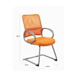 Mesh Desk Chair Orange Mesh Fabric Pewter Arms and Base Puematic Lift by BOSS Office Products -Default Template 6 pewter boss office products guest office chairs b6416 or 40 1000