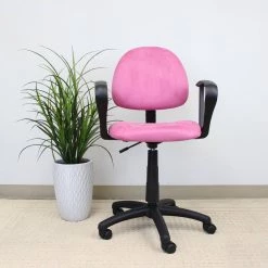 25 in. Width Big and Tall Pink Fabric Task Chair with Swivel Seat by BOSS Office Products -Default Template 6 pink boss office products task chairs b327 pk 31 1000