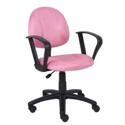 25 in. Width Big and Tall Pink Fabric Task Chair with Swivel Seat by BOSS Office Products