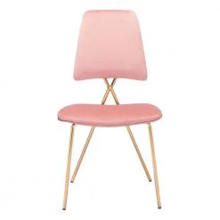 Chloe Pink, Gold Polyester Dining Side Chair Set of 2 by ZUO 13 Chloe Pink, Gold Polyester Dining Side Chair Set of 2 by ZUO -Default Template 6 pink zuo dining chairs 101462 1f 1000