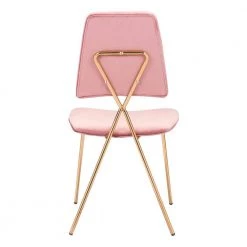 Chloe Pink, Gold Polyester Dining Side Chair Set of 2 by ZUO 14 Chloe Pink, Gold Polyester Dining Side Chair Set of 2 by ZUO -Default Template 6 pink zuo dining chairs 101462 44 1000
