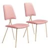 Chloe Pink, Gold Polyester Dining Side Chair Set of 2 by ZUO 1 Chloe Pink, Gold Polyester Dining Side Chair Set of 2 by ZUO -Default Template 6 pink zuo dining chairs 101462 64 1000
