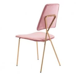 Chloe Pink, Gold Polyester Dining Side Chair Set of 2 by ZUO 15 Chloe Pink, Gold Polyester Dining Side Chair Set of 2 by ZUO -Default Template 6 pink zuo dining chairs 101462 fa 1000