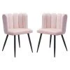 Adele Pink, Black Polyester Dining Side Chair Set of 2 by ZUO 2 Adele Pink, Black Polyester Dining Side Chair Set of 2 by ZUO -Default Template 6 pink zuo dining chairs 101523 64 1000