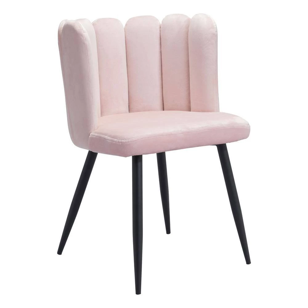 Adele Pink, Black Polyester Dining Side Chair Set of 2 by ZUO 5 Adele Pink, Black Polyester Dining Side Chair Set of 2 by ZUO - Image 3