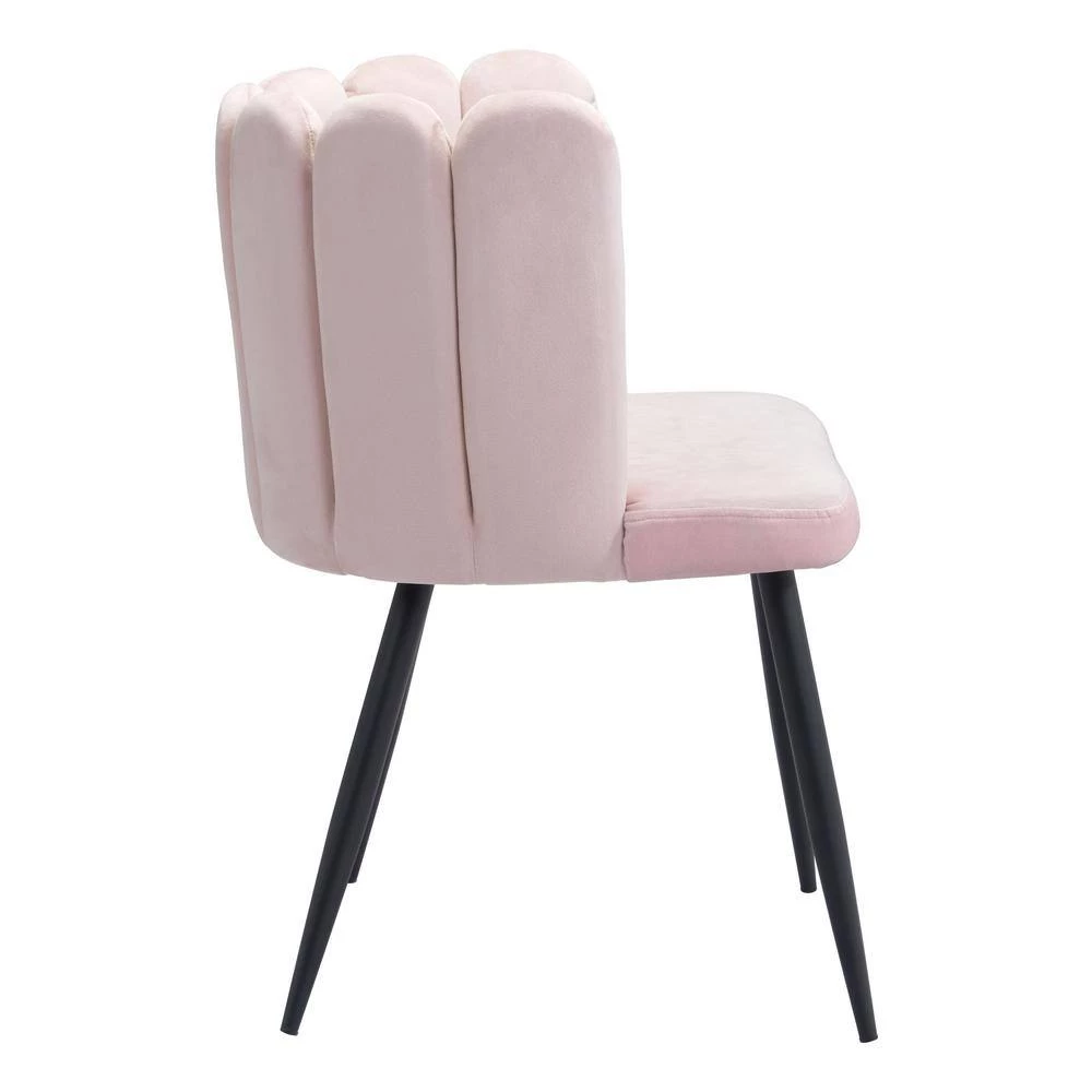 Adele Pink, Black Polyester Dining Side Chair Set of 2 by ZUO 4 Adele Pink, Black Polyester Dining Side Chair Set of 2 by ZUO - Image 2