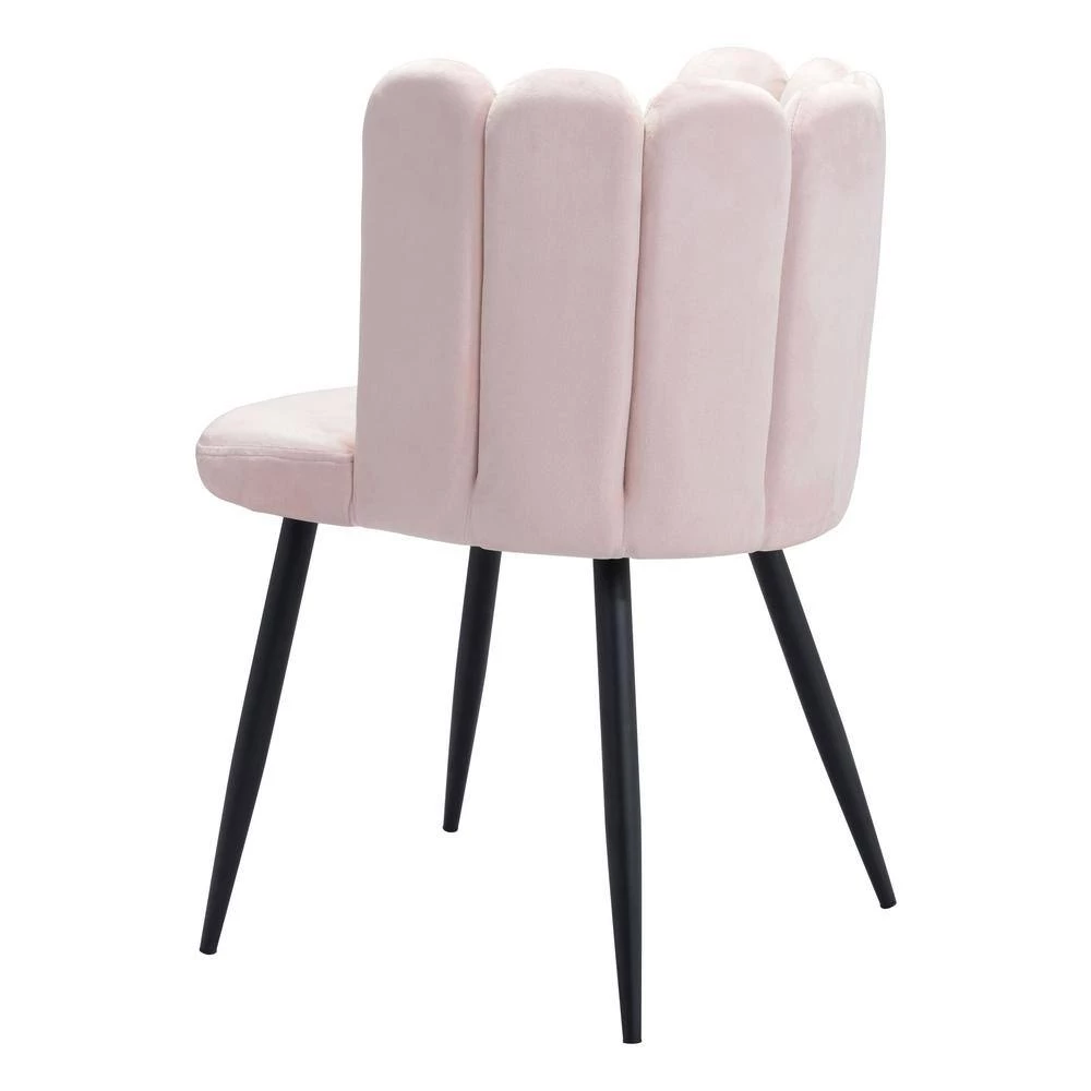 Adele Pink, Black Polyester Dining Side Chair Set of 2 by ZUO 8 Adele Pink, Black Polyester Dining Side Chair Set of 2 by ZUO - Image 6