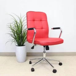HomePro Desk Chair Red Caressoft Vinyl Chrome Arms and Base Pnuematic Lift by BOSS Office Products 9 HomePro Desk Chair Red Caressoft Vinyl Chrome Arms and Base Pnuematic Lift by BOSS Office Products -Default Template 6 red boss office products task chairs b331 rd 31 1000