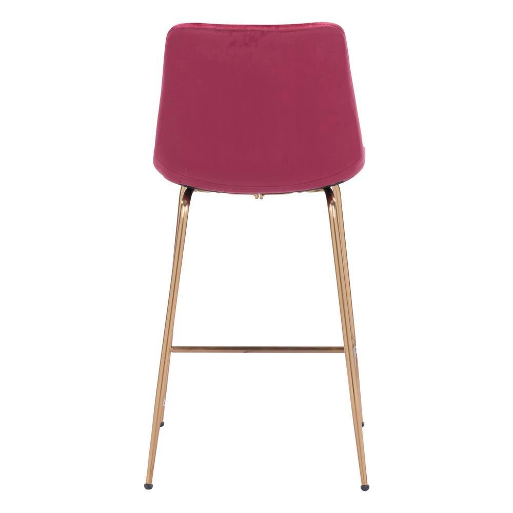 Tony Counter Chair Red & Gold by ZUO 6 Tony Counter Chair Red & Gold by ZUO - Image 4