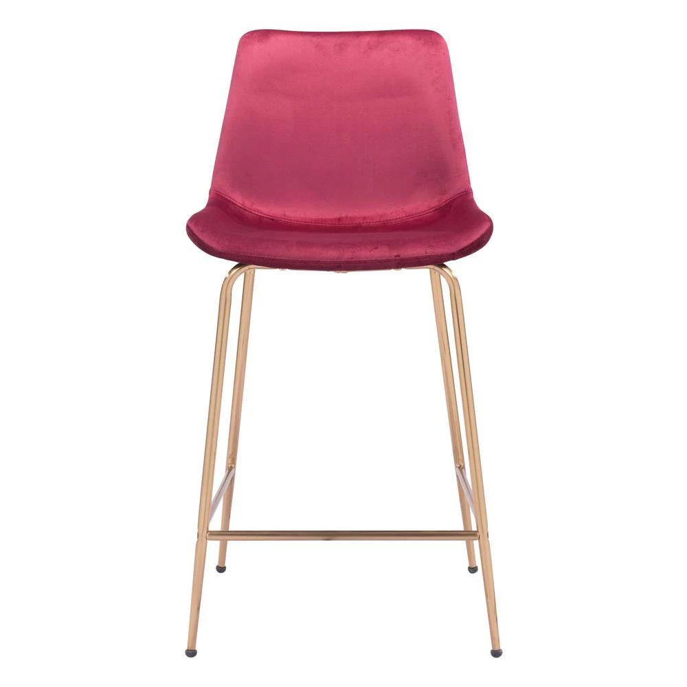 Tony Counter Chair Red & Gold by ZUO 4 Tony Counter Chair Red & Gold by ZUO - Image 2