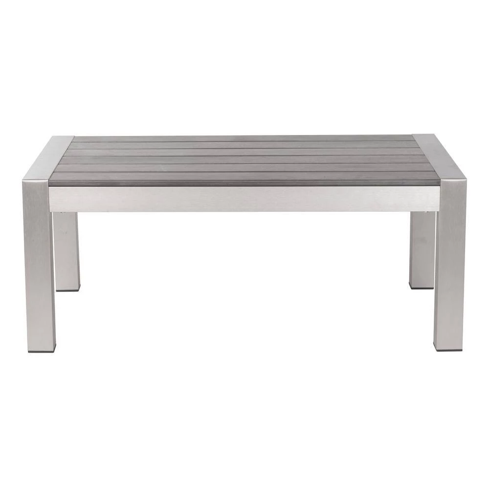 Cosmopolitan 39.4 in. Silver 15.8 in. Polypropylene Coffee Table by ZUO 5 Cosmopolitan 39.4 in. Silver 15.8 in. Polypropylene Coffee Table by ZUO - Image 3