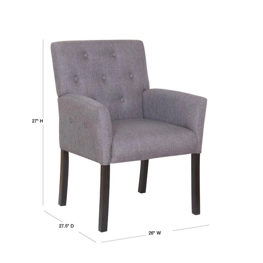 Designer Guest Chair Slate Grey Fabric Black Comfort Cushions by BOSS Office Products 5 Designer Guest Chair Slate Grey Fabric Black Comfort Cushions by BOSS Office Products - Image 3