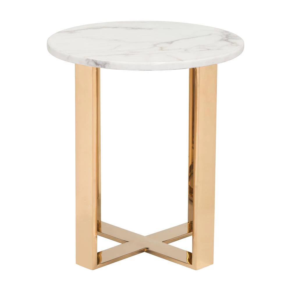 Atlas Stone and Gold End Table by ZUO 5 Atlas Stone and Gold End Table by ZUO - Image 3