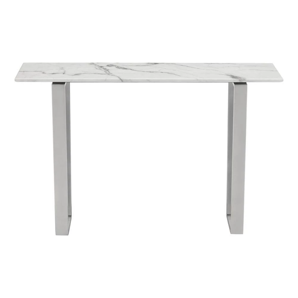 Atlas 48 in. Stone/Stainless Steel Rectangle Stone Console Table by ZUO 4 Atlas 48 in. Stone/Stainless Steel Rectangle Stone Console Table by ZUO - Image 3
