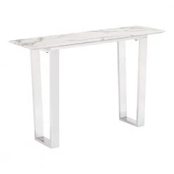 Atlas 48 in. Stone/Stainless Steel Rectangle Stone Console Table by ZUO