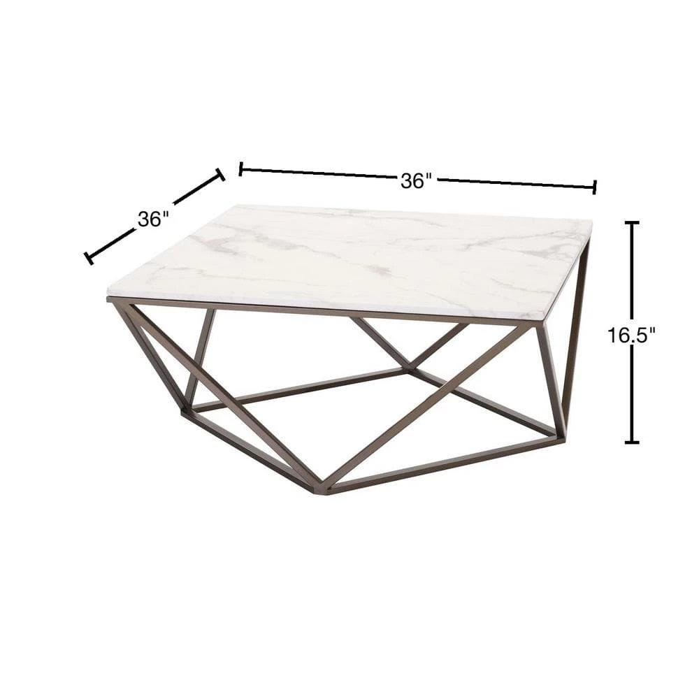 Tintern 36 in. Stone/Antique Brass Medium Rectangle Stone Coffee Table by ZUO 5 Tintern 36 in. Stone/Antique Brass Medium Rectangle Stone Coffee Table by ZUO - Image 3