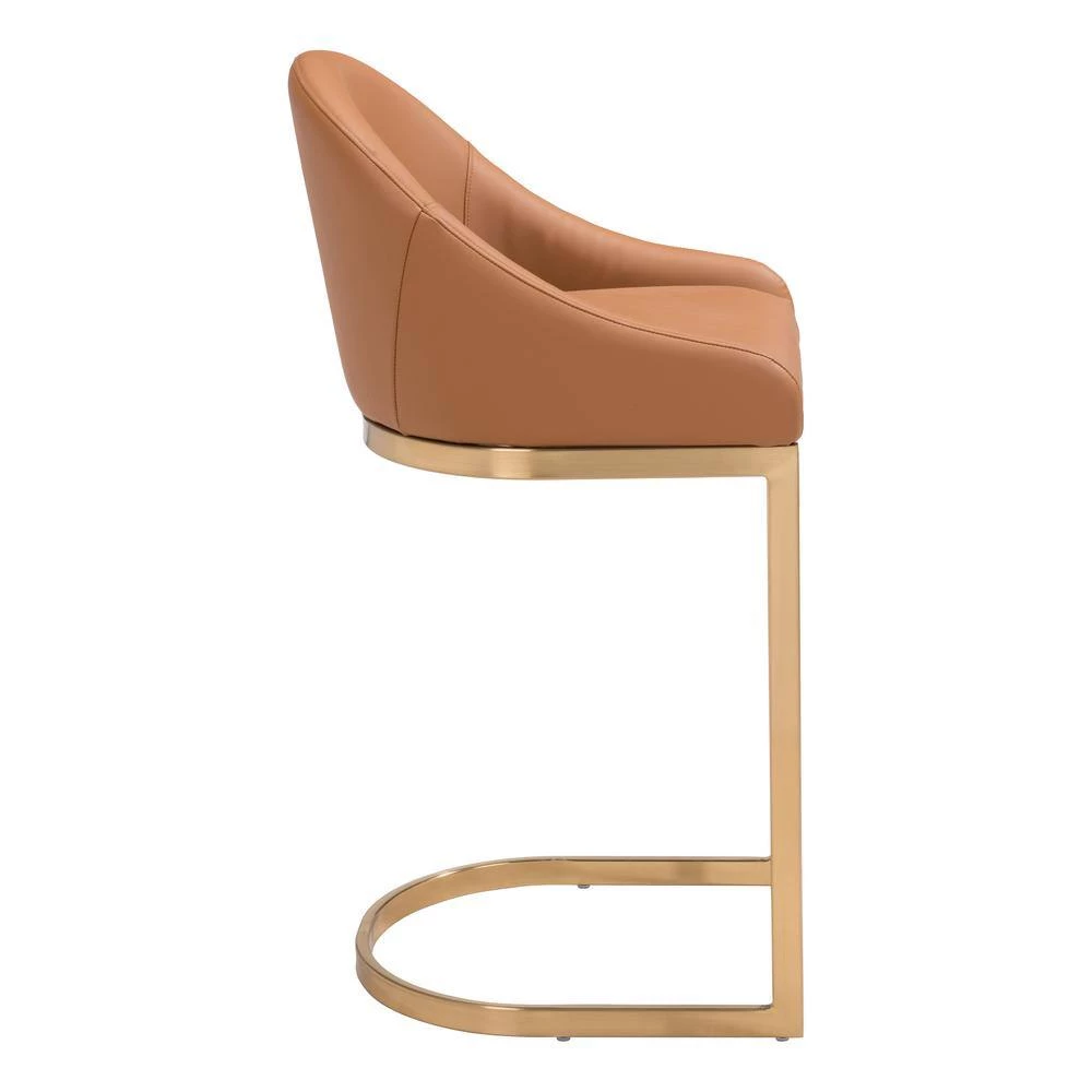Scott Tan Backless Metal Counter Height (24-27 in.) Bar Stool by ZUO 6 Scott Tan Backless Metal Counter Height (24-27 in.) Bar Stool by ZUO - Image 4