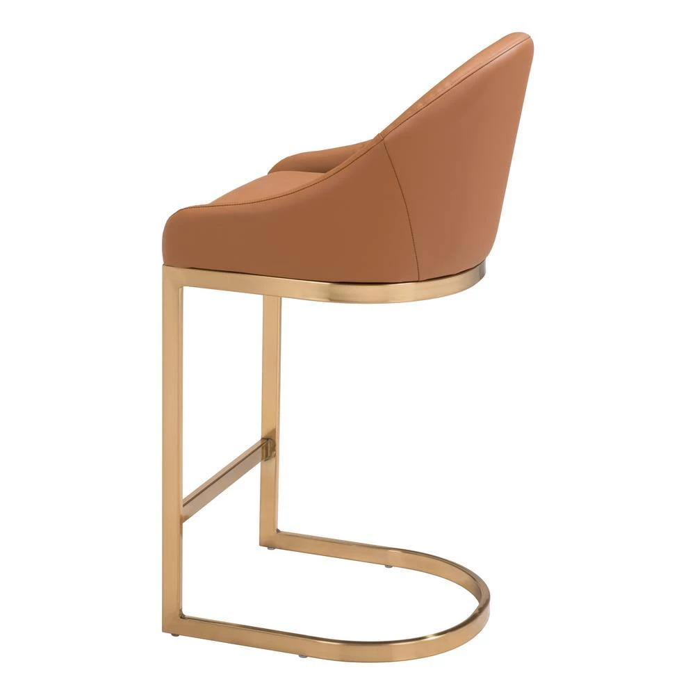 Scott Tan Backless Metal Counter Height (24-27 in.) Bar Stool by ZUO 8 Scott Tan Backless Metal Counter Height (24-27 in.) Bar Stool by ZUO - Image 6