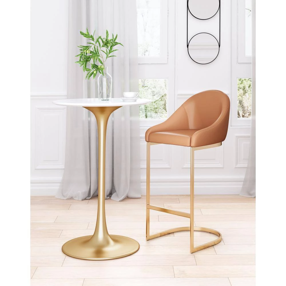 Scott Tan Backless Metal Bar Height (28-33 in.) Bar Stool by ZUO 12 Scott Tan Backless Metal Bar Height (28-33 in.) Bar Stool by ZUO - Image 10