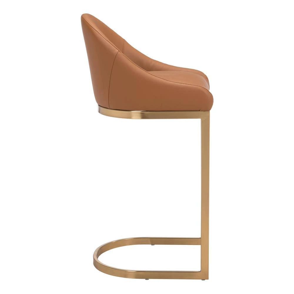 Scott Tan Backless Metal Bar Height (28-33 in.) Bar Stool by ZUO 7 Scott Tan Backless Metal Bar Height (28-33 in.) Bar Stool by ZUO - Image 5